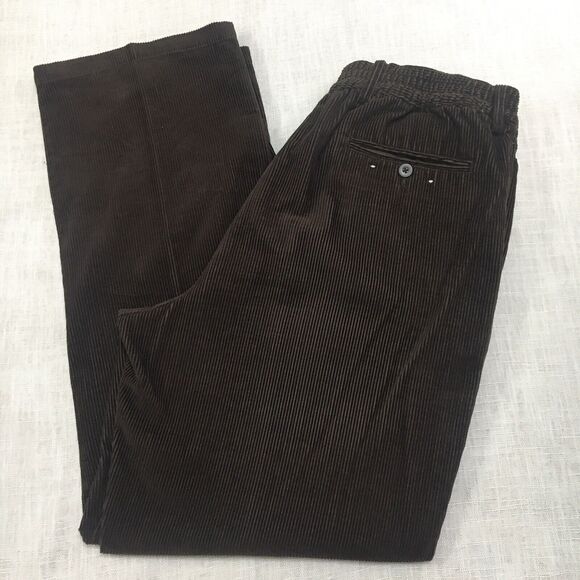 VTG Towncraft Corduroy Pants Men 38x32 Brown Stretch Straight Leg Cotton Classic - Picture 10 of 14